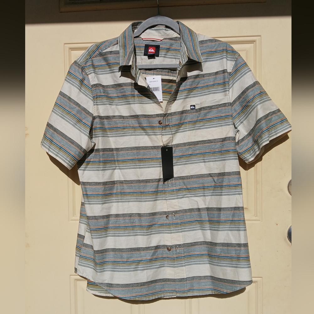 Quiksilver Men's Multicolor Striped Button Down Shirt